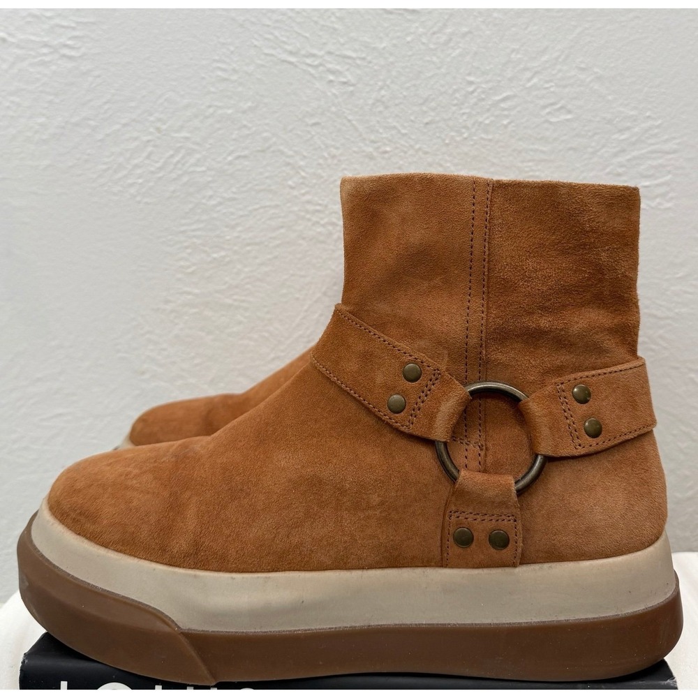 Free People Bodhi Harness Boot Taupe Suede Platform Ankle Boots Size 7